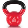 ProsourceFit Vinyl Coated Cast Iron Kettlebells for Full Body Fitness Workouts(Red)
