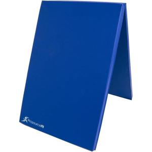 ProsourceFit Bi-Fold Folding Thick Exercise Mat 6’x2’ with Carrying Handles for MMA, Gymnastics Core Workouts(Blue)