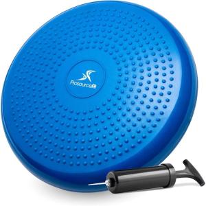 ProsourceFit Core Balance Disc Trainer, 14” Diameter with Pump for Improving Posture, Fitness, Stability(Blue)