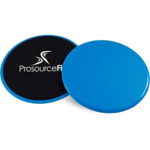 ProsourceFit Core Sliding Exercise Discs, Dual-Sided Sliders for Use on Any Surface at Home or Gym for Full-Body Workouts, Set of 2(Blue)