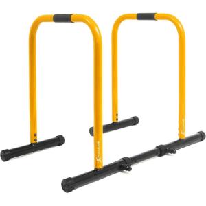 ProsourceFit Dip Stand Station, Heavy Duty Ultimate Body Press Bar with Safety Connector for Tricep Dips(Yellow)