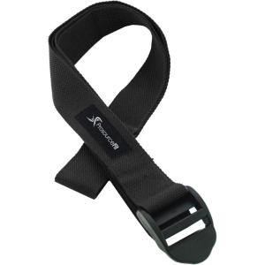 ProsourceFit Durable Cotton Cinch Buckle Yoga Strap for Stretching, Flexibility & Physical Therapy(Black)