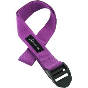 ProsourceFit Durable Cotton Cinch Buckle Yoga Strap for Stretching, Flexibility & Physical Therapy(Purple)