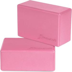 ProsourceFit Foam Yoga Blocks, High Density EVA Yoga Bricks (Set of 2), Pink