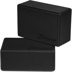 ProsourceFit Foam Yoga Blocks Set of 2, High Density EVA Yoga Bricks, Sturdy Yoga Prop Large Size 4x 6 x 9(Black)