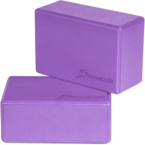 ProsourceFit Foam Yoga Blocks Set of 2, High Density EVA Yoga Bricks, Sturdy Yoga Prop Large Size 4x 6 x 9(Purple)