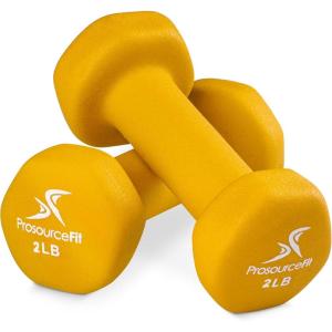 ProsourceFit Neoprene Dumbbell Coated for Non-Slip Grip(Yellow-2lb)