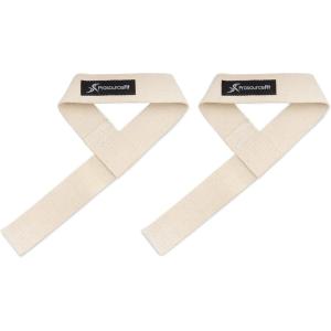 ProsourceFit Pair of Weight Lifting Straps for Men and Women, Adjustable Cotton Straps for Improved Grip(Beige)