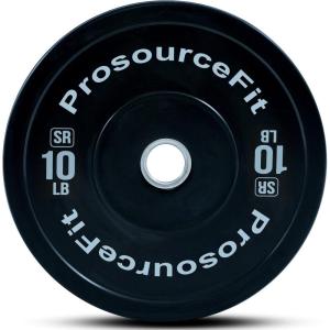 ProsourceFit Solid Rubber Bumper Plates (Sold Individually) with Steel Insert, for Strength Training and Cross Conditioning, Power Lifting(10lb)