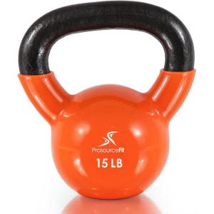 ProsourceFit Vinyl Coated Cast Iron Kettlebells for Full Body Fitness Workouts(Orange)