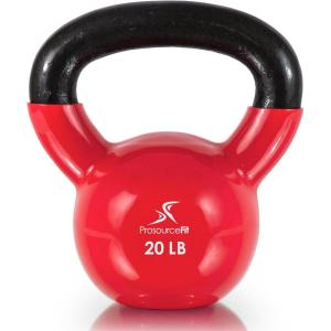 ProsourceFit Vinyl Coated Cast Iron Kettlebells for Full Body Fitness Workouts(Red)