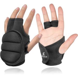 ProsourceFit Weighted Gloves, Pair of Heavy Duty 2 lb. Neoprene for Sculpting and Aerobics(Black)