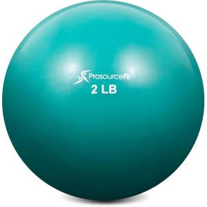 ProsourceFit Weighted Toning Exercise Balls for Pilates, Yoga, Strength Training and Physical Therapy, 2 lb to 8 lb, Color Coded(Green 2lb)