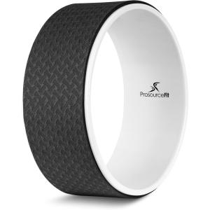 ProsourceFit Yoga Wheel Prop 12” for Improving Yoga Poses, Backbends, Flexibility, Balance, Stretching, Relaxation(Black/White)
