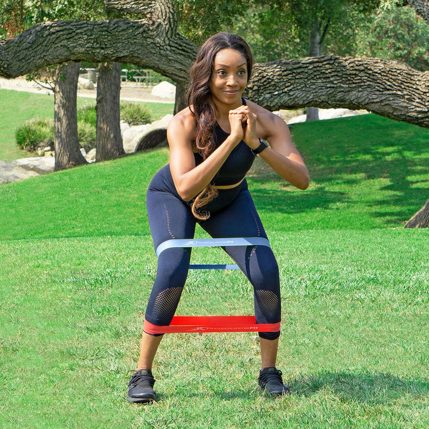 image:imageProsourceFit Fabric Loop Resistance Bands Set with AntiSlip Grip Mini Workout Bands for Fitness Training to Tone Legs Glutes and BootyMulticolor