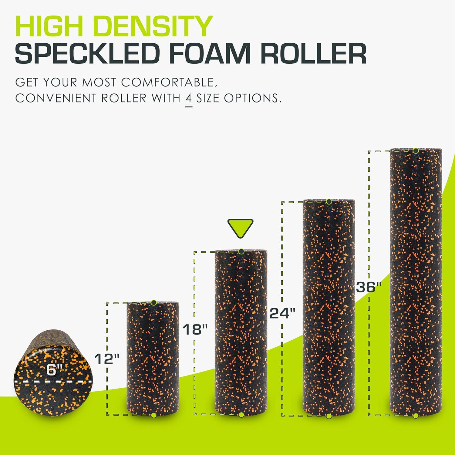 image:imageProsourceFit High Density Foam Rollers Long Firm Full Body Athletic Massage Tool for Back Stretching Yoga Pilates Post Workout Muscle RecuperationBlackOrange