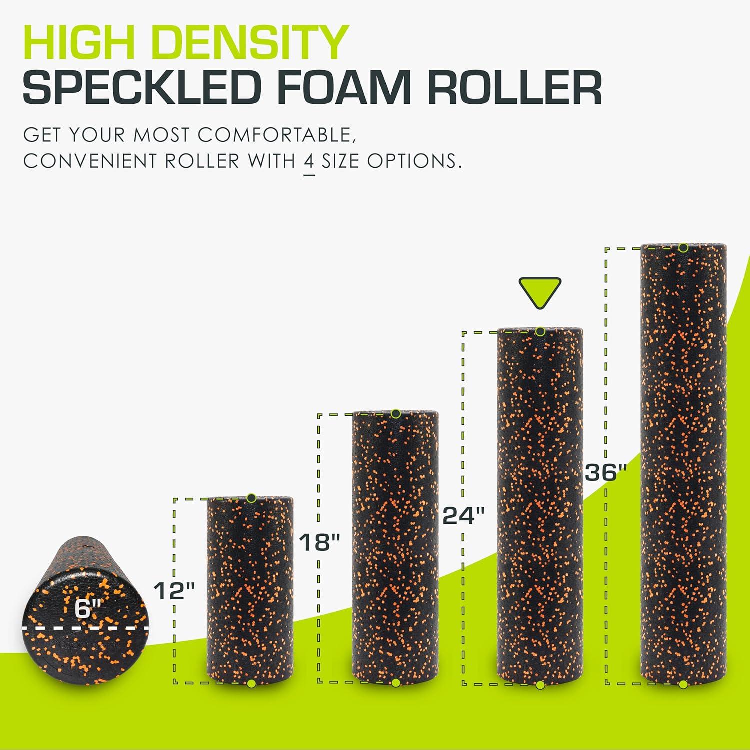 image:imageProsourceFit High Density Foam Rollers Long Firm Full Body Athletic Massage Tool for Back Stretching Yoga Pilates Post Workout Muscle RecuperationBlackOrange
