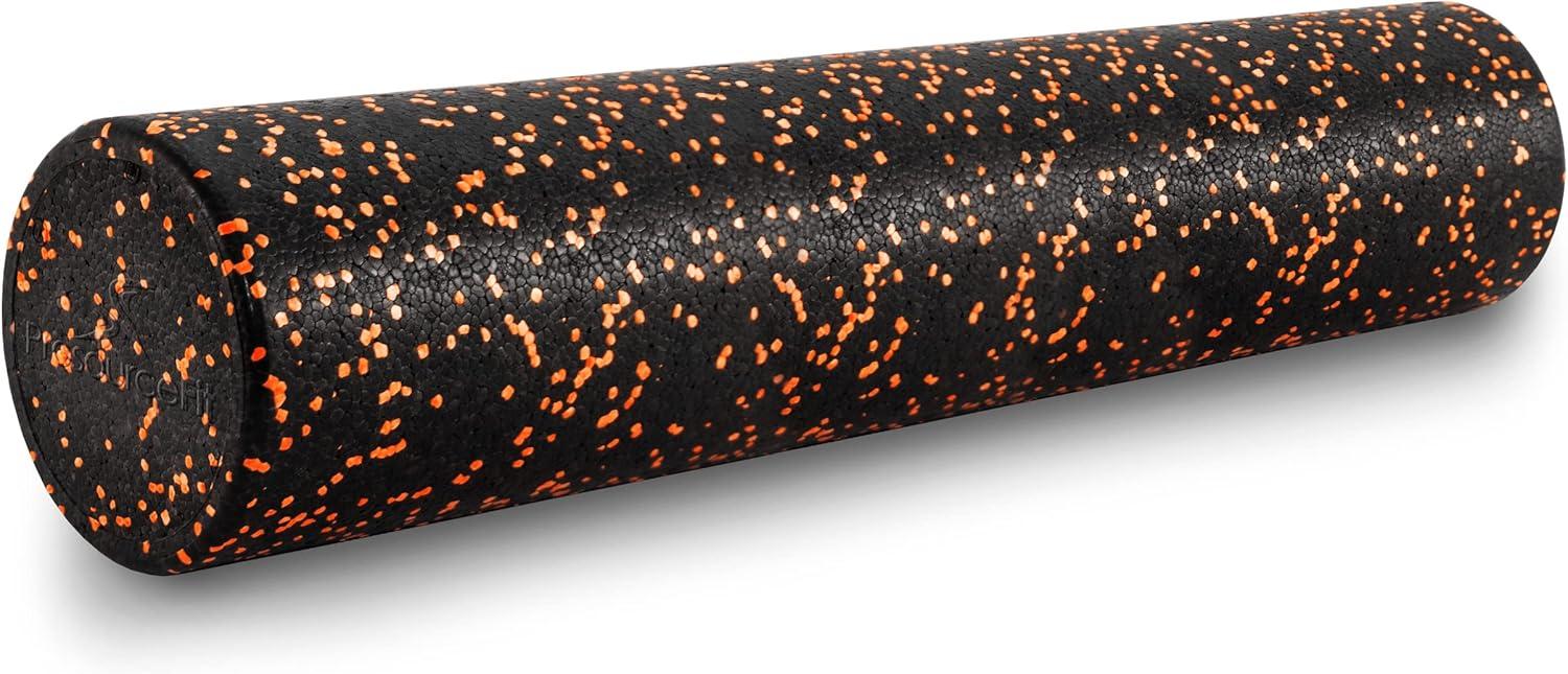image:imageProsourceFit High Density Foam Rollers Long Firm Full Body Athletic Massage Tool for Back Stretching Yoga Pilates Post Workout Muscle RecuperationBlackOrange