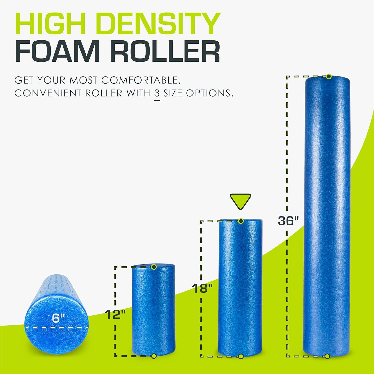 image:imageProsourceFit High Density Foam Rollers Long Firm Full Body Athletic Massage Tool for Back Stretching Yoga Pilates Post Workout Muscle RecuperationBlue