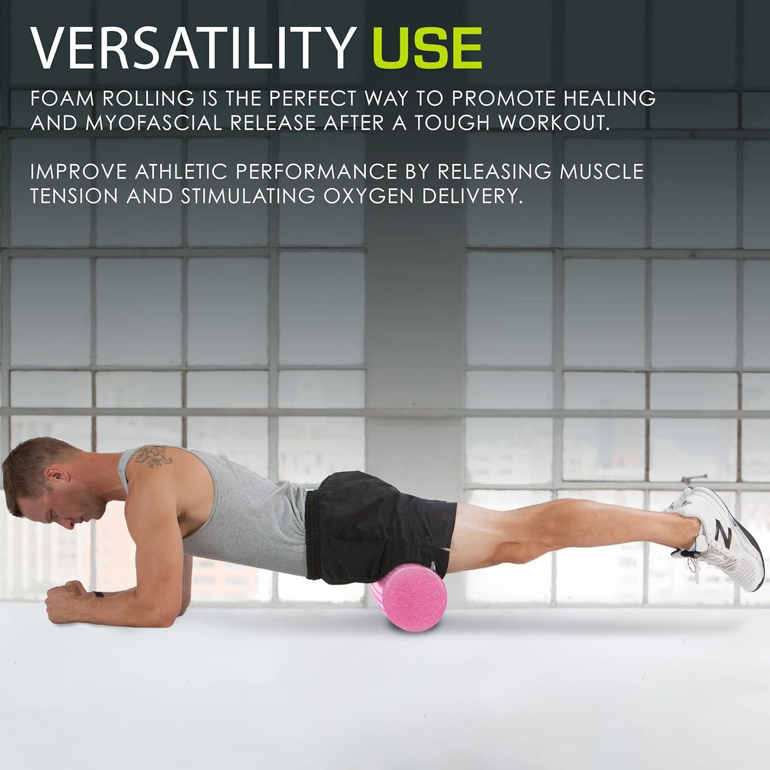 image:imageProsourceFit High Density Foam Rollers Long Firm Full Body Athletic Massage Tool for Back Stretching Yoga Pilates Post Workout Muscle RecuperationPink