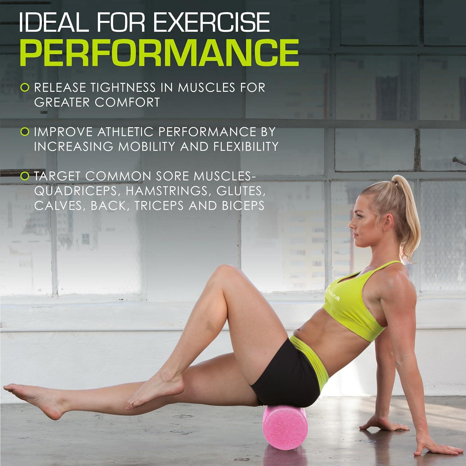 image:imageProsourceFit High Density Foam Rollers Long Firm Full Body Athletic Massage Tool for Back Stretching Yoga Pilates Post Workout Muscle RecuperationPink