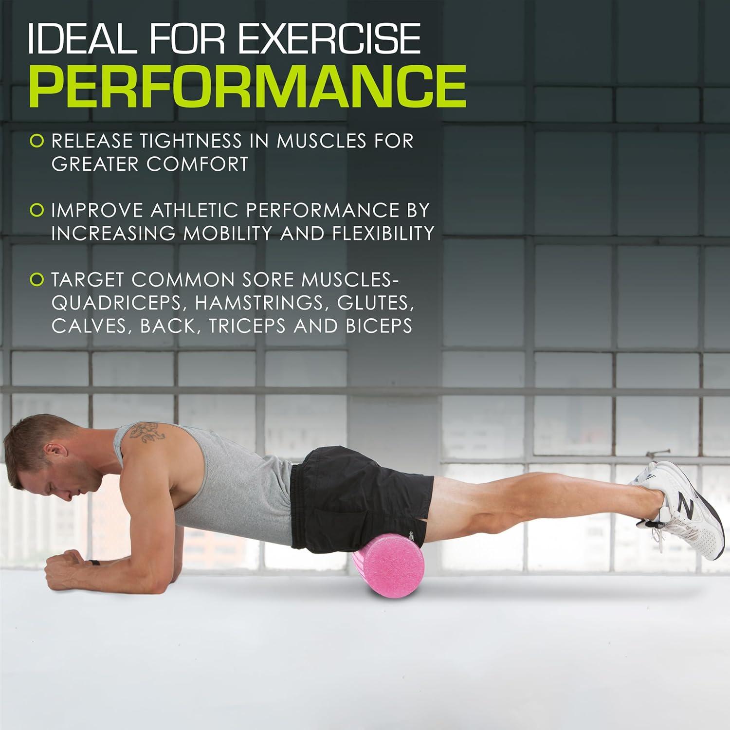 image:imageProsourceFit High Density Foam Rollers Long Firm Full Body Athletic Massage Tool for Back Stretching Yoga Pilates Post Workout Muscle RecuperationPink
