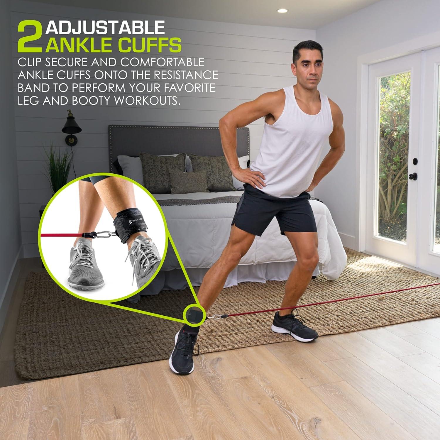 image:imageProsourceFit Single Stackable Resistance Bands with Door Anchor and Exercise Guide 812 LB Heavy Duty Fitness Tube for FullBody Exercises and Home WorkoutsAssorted 5 LB to 20 LB Resistance Level