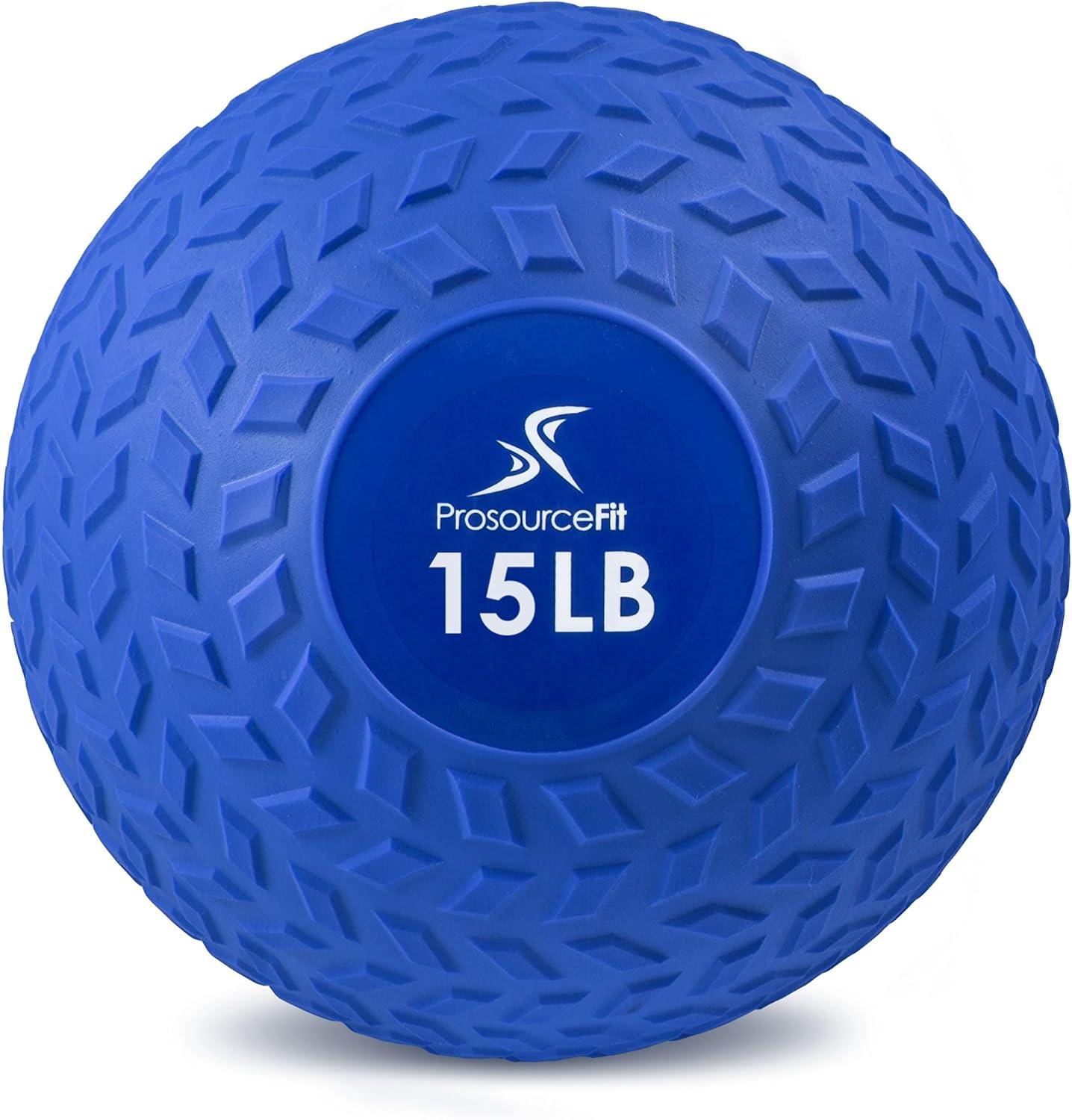 image:imageProsourceFit Slam Medicine Balls Tread Textured Grip Dead Weight Balls for Cross Training Strength and Conditioning Exercises Cardio and Core WorkoutsBlue
