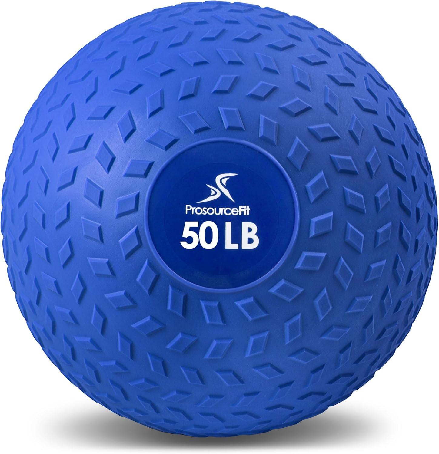 image:imageProsourceFit Slam Medicine Balls Tread Textured Grip Dead Weight Balls for Cross Training Strength and Conditioning Exercises Cardio and Core WorkoutsBlue