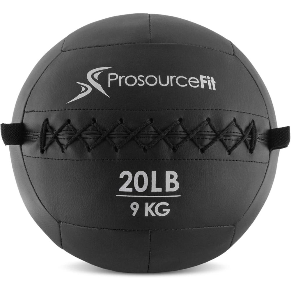 image:imageProSource Soft Medicine Balls for CrossFit Wall Ball and Full Body Dynamic Exercises ColorCoded Weights 6 8 10 14 20 25 lbBlack 20 LB