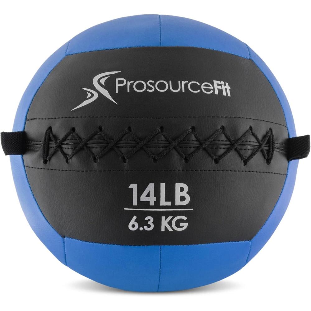 image:imageProSource Soft Medicine Balls for CrossFit Wall Ball and Full Body Dynamic Exercises ColorCoded Weights 6 8 10 14 20 25 lbBlue 14 LB