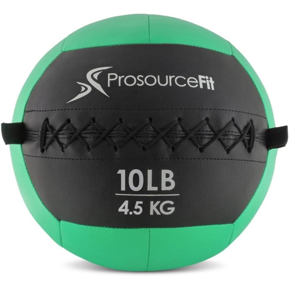 image:imageProSource Soft Medicine Balls for CrossFit Wall Ball and Full Body Dynamic Exercises ColorCoded Weights 6 8 10 14 20 25 lbGreen 10 LB