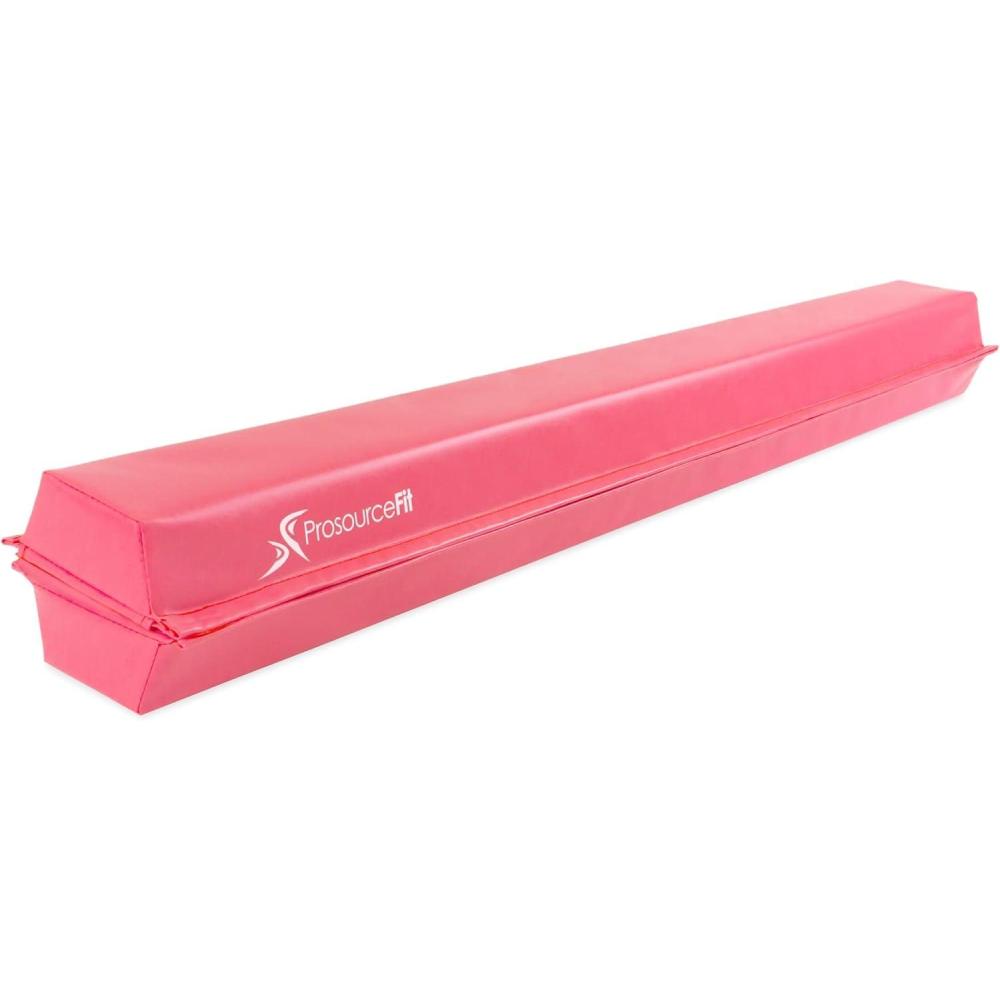 image:imageProsourceFit Gymnastics Balance Beam for Kids 9ft Long Firm Folding Floor Beam with NonSlip 4inch Wide Surface for Safe Gymnastics Practice at Home or GymPink