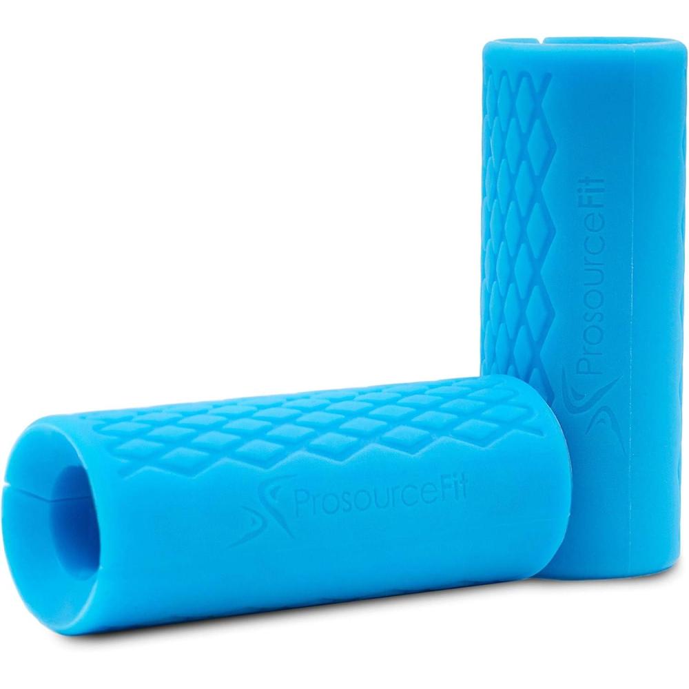 image:imageProsourceFit Thick Grips for Dumbbell and Barbell 19in Axle Bar Adapter for Weightlifting and Strength Training BlackBlue