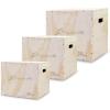ProsourceFit 3-in-1 Wood Plyometric Jump Box For Cross Conditioning, Agility, Vertical Jump Training & Plyo Workouts, Beige, 24L x 20W x 16H
