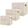 ProsourceFit 3-in-1 Wood Plyometric Jump Box For Cross Conditioning, Agility, Vertical Jump Training & Plyo Workouts(Smooth Sanded Finish)