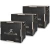 ProsourceFit 3-in-1 Wood Plyometric Jump Box For Cross Conditioning, Agility, Vertical Jump Training & Plyo Workouts(Textured Grid Surface)