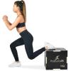 ProsourceFit 3-in-1 Wood Plyometric Jump Box For Cross Conditioning, Agility, Vertical Jump Training & Plyo Workouts(Textured Grid Surface)