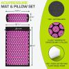 ProsourceFit Acupressure Mat and Pillow Set for Back/Neck Pain Relief and Muscle Relaxation(Black/Pink)