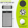 ProsourceFit Acupressure Mat and Pillow Set for Back/Neck Pain Relief and Muscle Relaxation(Black/White)