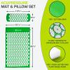 ProsourceFit Acupressure Mat and Pillow Set for Back/Neck Pain Relief and Muscle Relaxation(Green/White)
