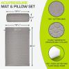 ProsourceFit Acupressure Mat and Pillow Set for Back/Neck Pain Relief and Muscle Relaxation(Grey/Grey)