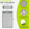 ProsourceFit Acupressure Mat and Pillow Set for Back/Neck Pain Relief and Muscle Relaxation(Grey/White)