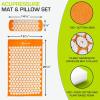 ProsourceFit Acupressure Mat and Pillow Set for Back/Neck Pain Relief and Muscle Relaxation(Orange/White)