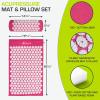 ProsourceFit Acupressure Mat and Pillow Set for Back/Neck Pain Relief and Muscle Relaxation(Pink/White)