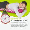 ProsourceFit Acupressure Mat and Pillow Set for Back/Neck Pain Relief and Muscle Relaxation(Pink/White)
