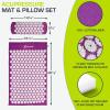 ProsourceFit Acupressure Mat and Pillow Set for Back/Neck Pain Relief and Muscle Relaxation(Purpule/White)