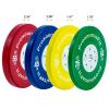 ProsourceFit Competition Color Training Bumper Plates, Rubber with Steel Insert, 55lb, Calibrated for Strength Exercise and Cross Conditioning, Power Lifting, Weighted Workouts