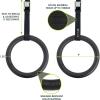 ProsourceFit Fitness Gymnastics Rings with Straps for Total Body Conditioning at Home(Black – Lexan)