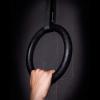 ProsourceFit Fitness Gymnastics Rings with Straps for Total Body Conditioning at Home(Black – Lexan)